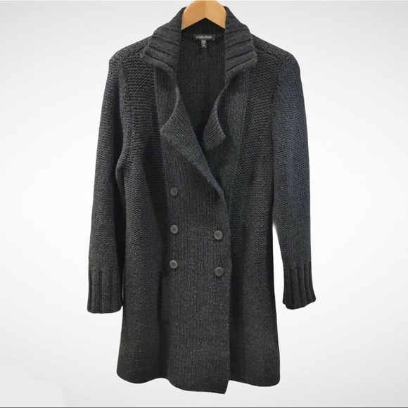 Eileen Fisher Sweaters - Eileen Fisher Gray Knit Cardigan Double Breasted
